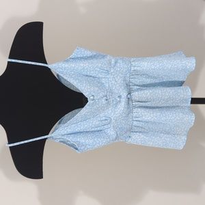 Blue and yellow Floral Blouse